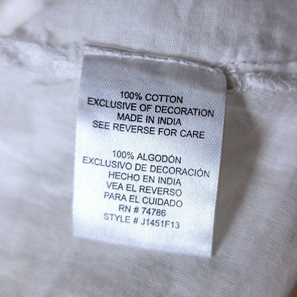 Patrons of Peace White Eyelet Cotton Maxi Dress Cottagecore Sundress Size L - Picture 9 of 9